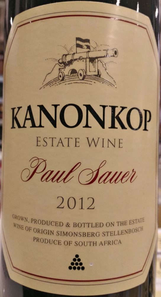 Kanonkop Wine Estate (Pty) Ltd Paul Sauer W.O. Simonsberg-Stellenbosch 2012, Main, #7078
